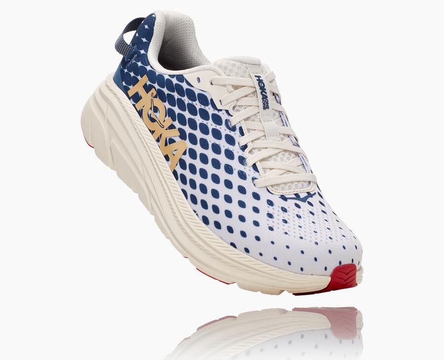 Hoka One One Rincon 2 Löparskor Herr - Vita/Blå - OHYRP-6203